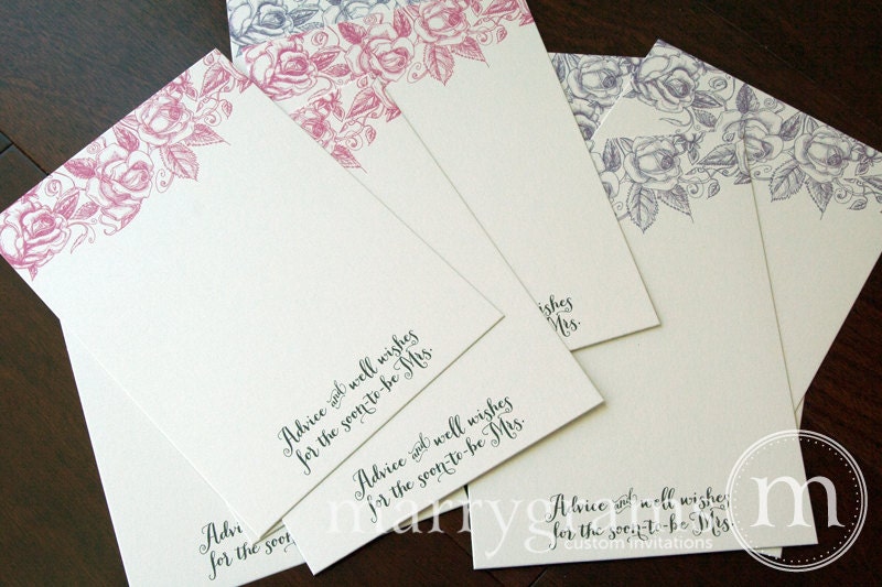 Bridal Shower Advice Cards - Advice and Well Wishes for the Soon-to-Be Mrs. Cards - Wedding Shower Game - Bachelorette (Set of 25)