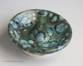 Ring Holder Blue Green Handmade Ceramic