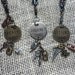 Stamped Necklace With Pendant and Multiple Dangling Charms Steam Punk,Vintage Jewelry