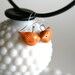 Love Bird Earrings - Handmade Ceramic - Orange Papaya - Ready to Ship