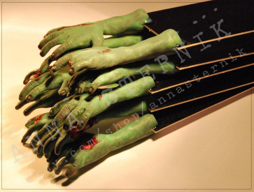 Pair of ZOMBIE Hands - CUSTOM bookmark - OOAK - (Made to order)