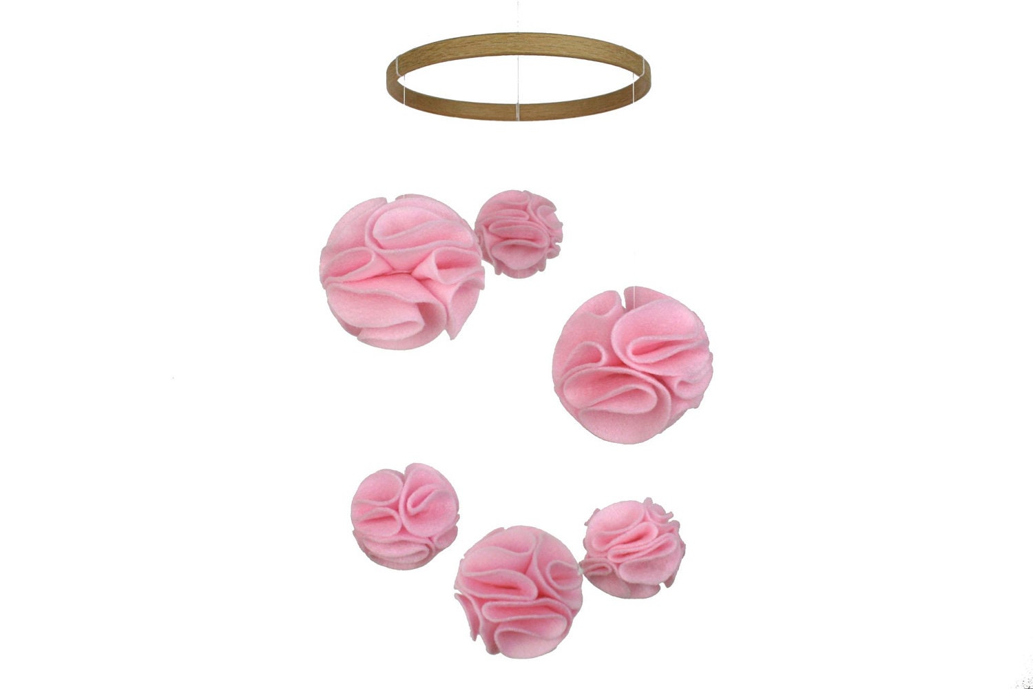 Pink Nursery Mobile - Pom Pom Mobile - Modern Cot Mobile
