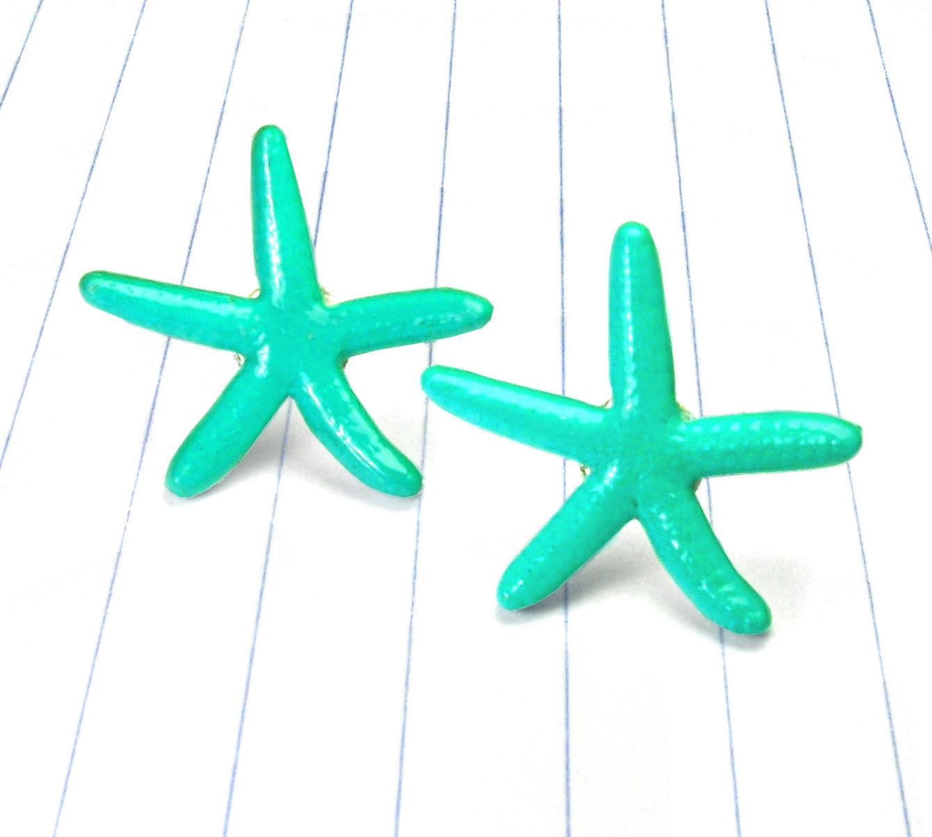 turquoise starfish earrings - starfish earrings - starfish studs - starfish jewelry - starfish - turquoise earrings - turquoise studs