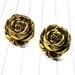 gold rose earrings - gold rose studs - gold rose jewelry - rose earrings - rose jewelry - rose studs - gold rose - rose - gold flower - gol