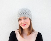 SALE: Knitted beanie grey unisex hat hipster