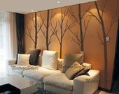 nursery wall decal baby wall decal children wall decal room vinyl decal bedroom decal wedding wall murals wall art-Five Winter Trees