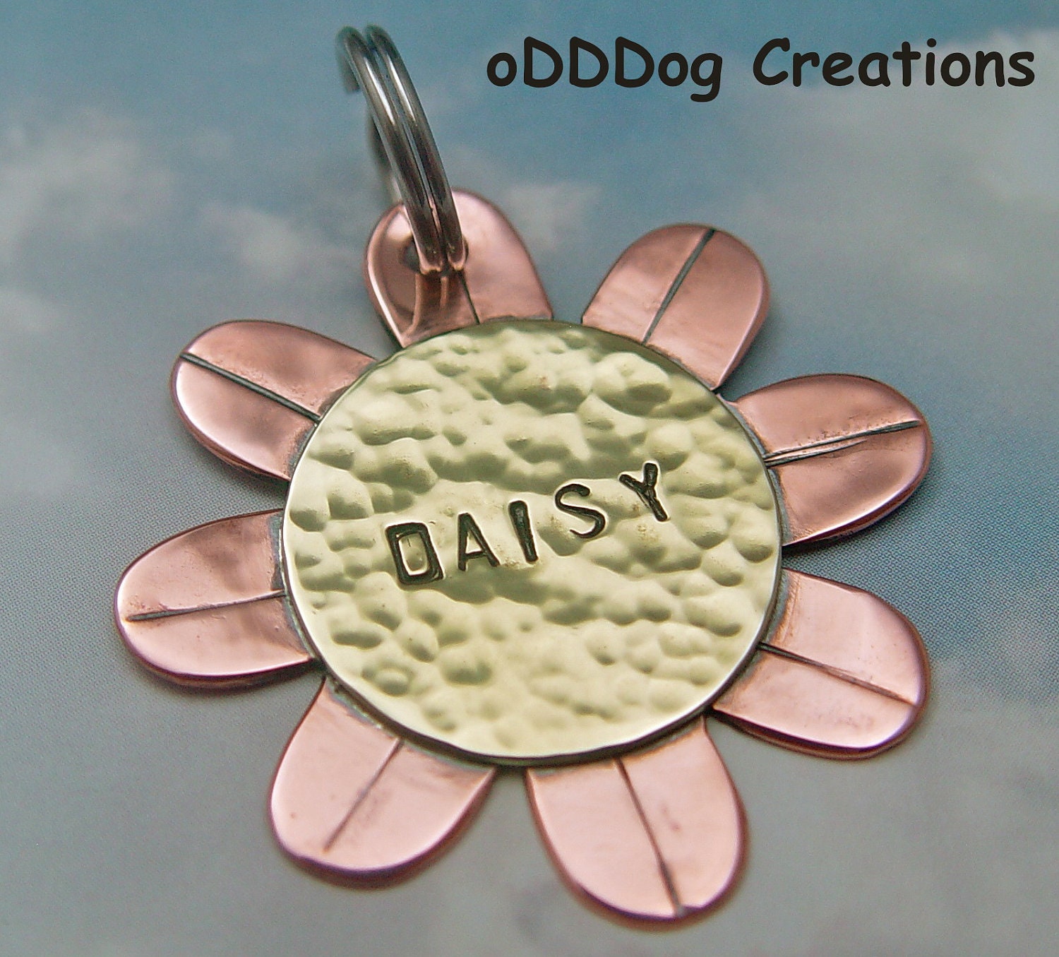 custom dog tag : The Hippy Flower