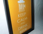 Man Cave Art Keep Calm and Drink Beer Sign and Hanging Art as the Perfect Gift for Any Man