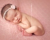 Jessica Simpson vintage Bloom : Newborn Headband  - Blush  - Newborn Photo Prop -  halo,  flower headband, newborn head band