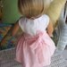 American Girl Doll Clothes 18 inch doll dress. Pink and white dress and satin slip.