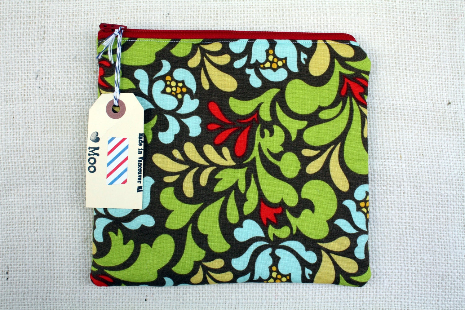 Blossom Makeup Pouch with red pin dots