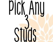 3 Set Post Earrings - Pick Your Colors - Dot Earrings - Studs - Resin Posts Earrings