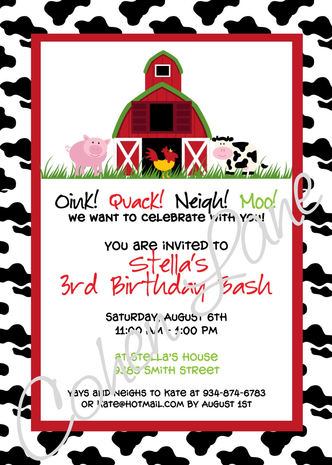 DIY Barnyard Birthday Invitation Il_170x135