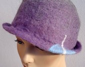Grey and lavender retro hat, felted hat, felt cloche, 1920s inspired hat, art deco fashion, vintage inspired, winter hat, cyber monday