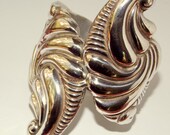 Taxco Silver Repousse Clamper Bracelet