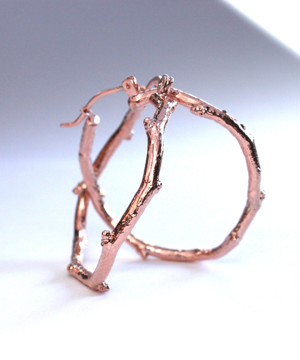 Twiggy Hoops, a unique set of hoop earrings.