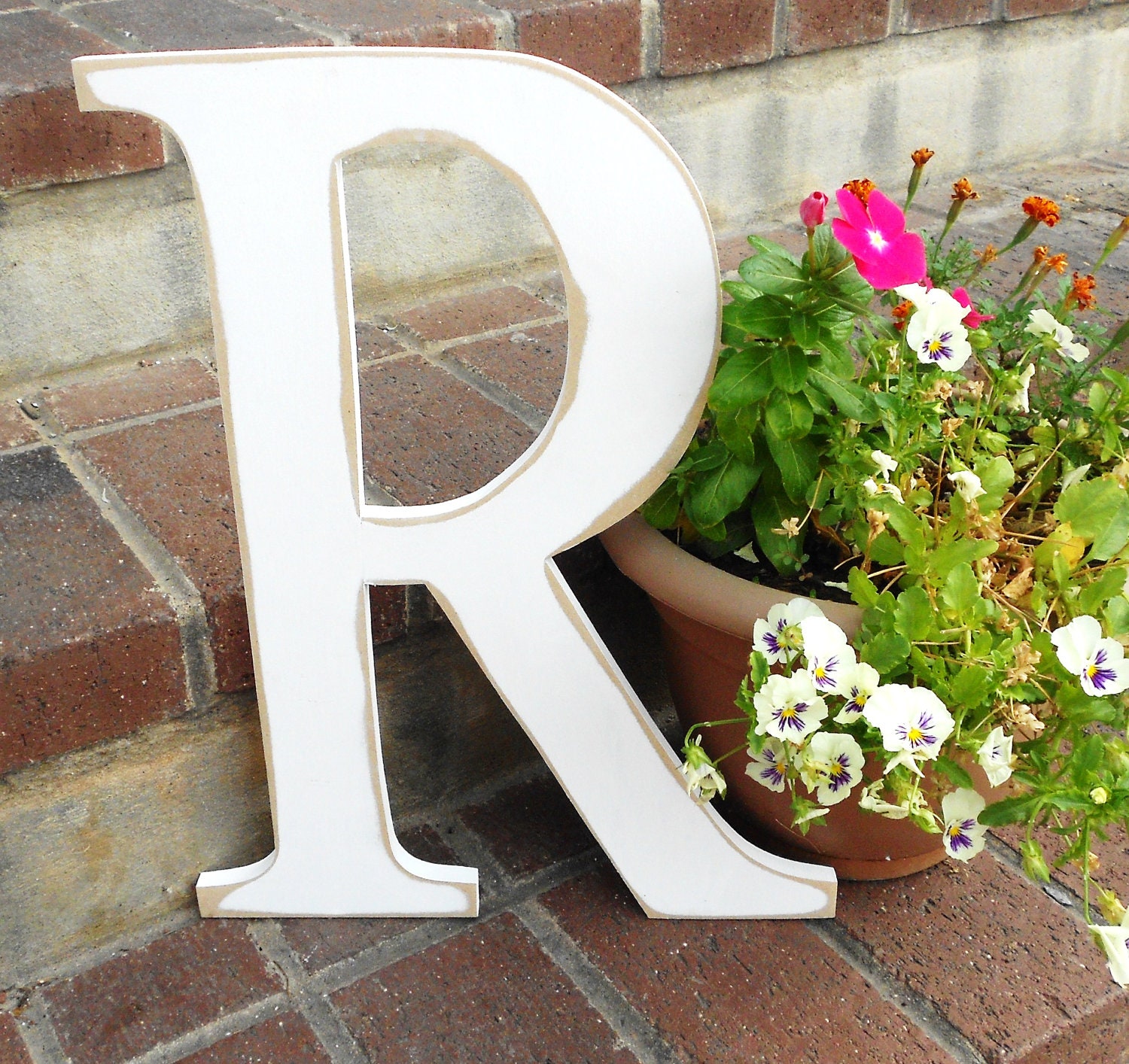 Rustic White Wooden Letters