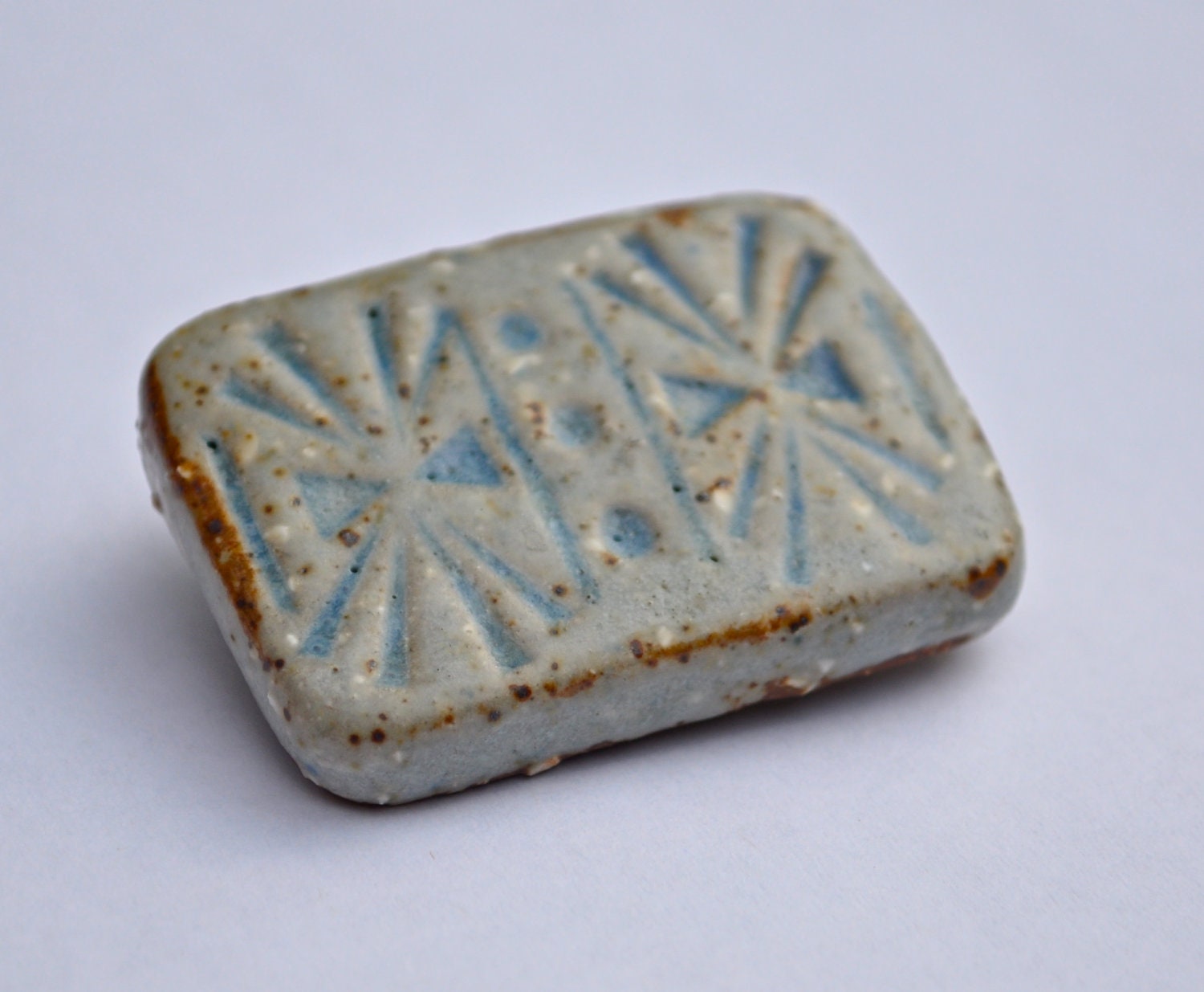 Ambleside Pottery Modernist Big Vintage Danish Modern English Ceramic Abstract Brooch