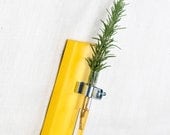 Wall Vase - Yellow Hanging Vase, Bud Vase - Gift Packaged - Wall Sconce Vase - Science Chic