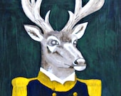 Admiral Deer Portrait - Original Painting - Extra Large Animal Portrait