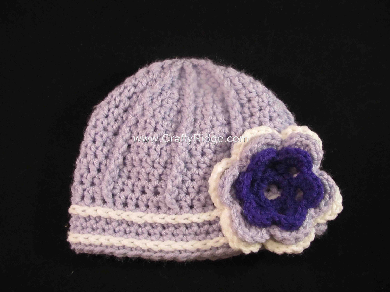 Baby Flower Hat in Purple - Beanie - Baby - Girl