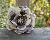 Satin Flower Headband - Black, Ivory, Lace - Baby Headband - Newborn - Bridal Hairpiece