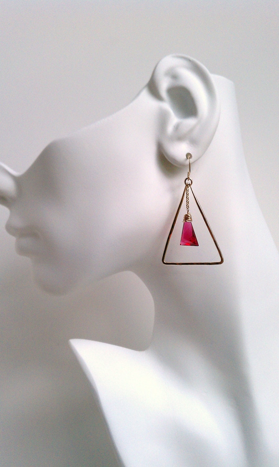 Aurelia Earrings 14K Gold fill and Rubelite Quartz