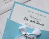 Diaper Theme - Baby Shower Invitation - Blue - Baby - Girl or Boy - Personalize - New Baby - Baby Shower -