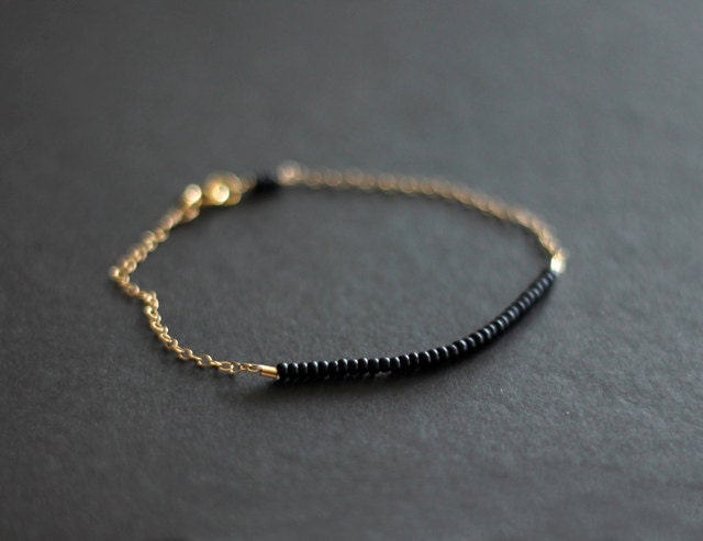 matte black - lucky gold bracelet