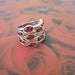 Vintage Cranberry Glass Ring Sz. 7.5 Fashion Holiday Party Gift Jewelry