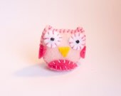 Woodland Owl Plush - Pink Owl Toy - Lucky Pocket Owl