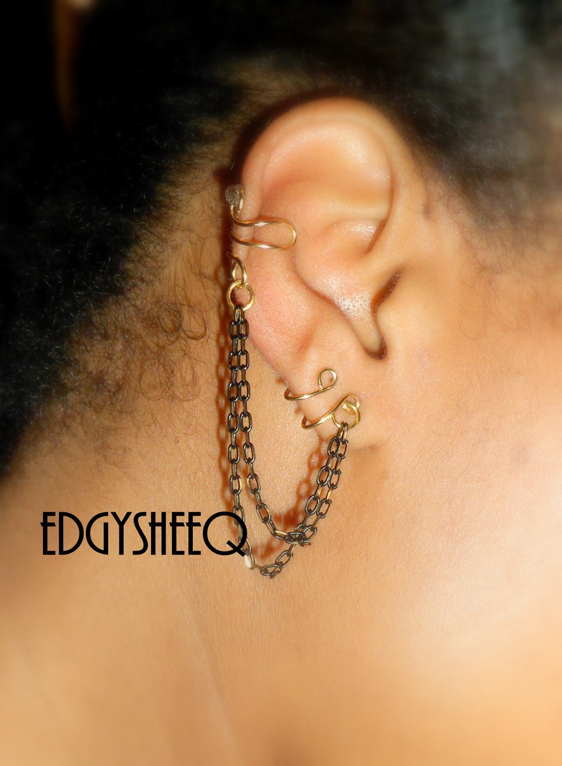Ear cuff Earring No piercing needed Ear wrap Lobe Ear by EdgYSheeQ