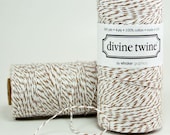 BROWN Bakers Twine- Brown Twine and White Stripes Cotton String 240 Yards
