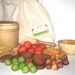 Pasta in a bag set. Play kitchen wooden food.