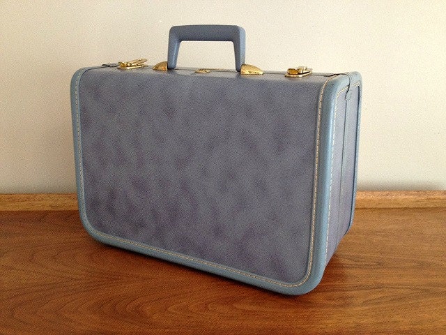 Vintage Taperlite Luggage Small Blue Suitcase
