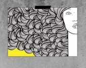 Curles - A4 Print - Art nouveau hair illustration