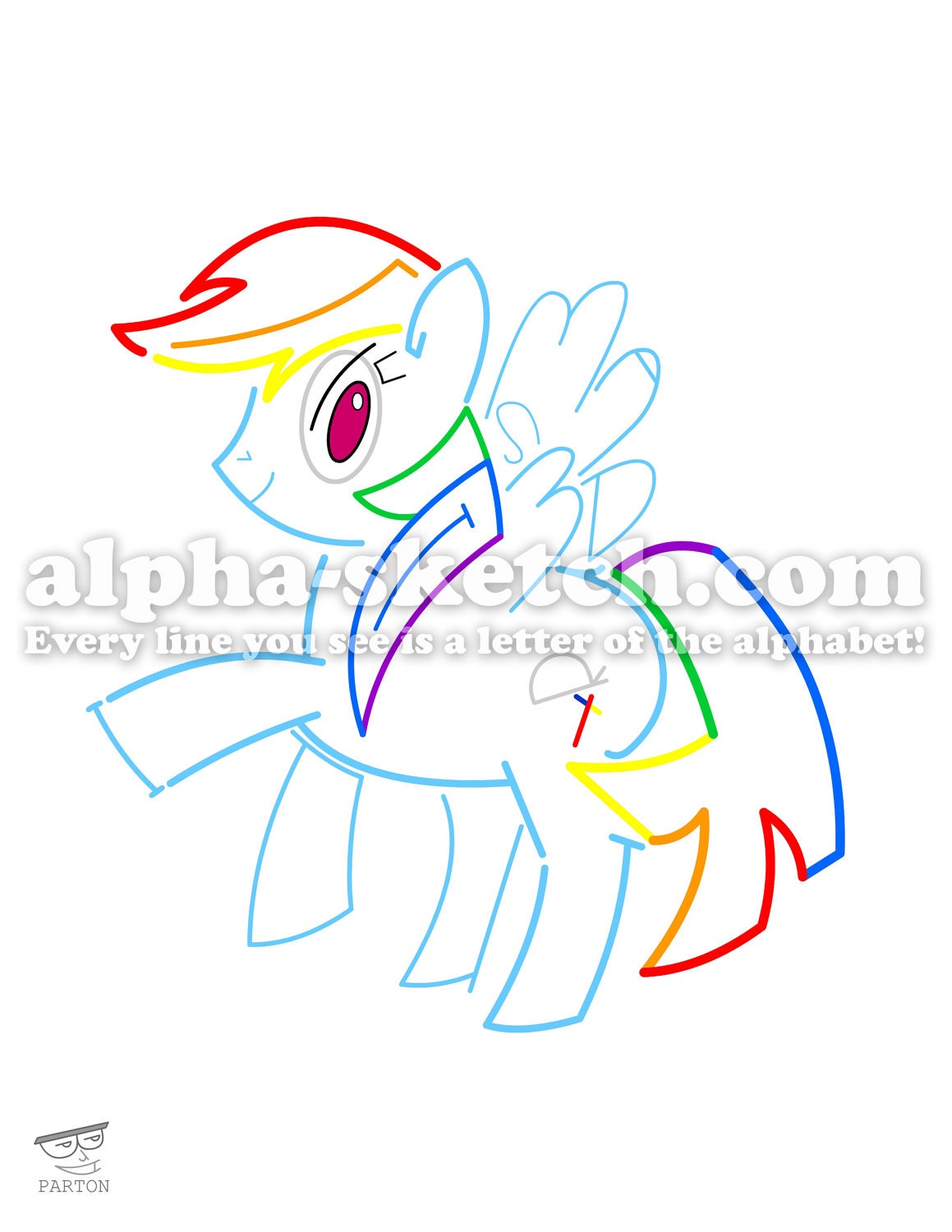 My Little Pony - Rainbow Dash - Alphabet Drawing