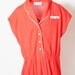 Red Vintage Dress with white piping and pleated skirt, size Medium