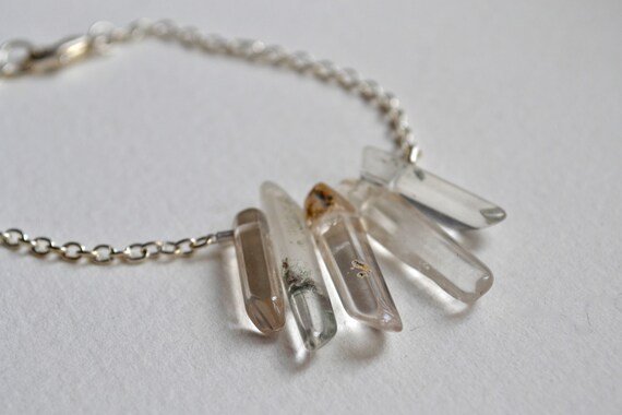 ON SALE // phantom quartz tourmaline specimen bracelet