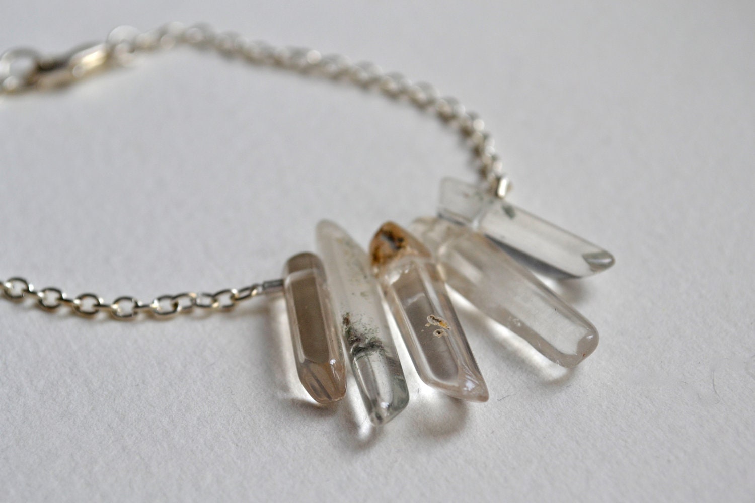 ON SALE // phantom quartz tourmaline specimen bracelet