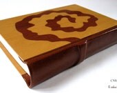 Exclusive Handmade Journal Wood and Leather Blank Book, Brown Leather Boxwood and Ukola Wood. SOMNIA