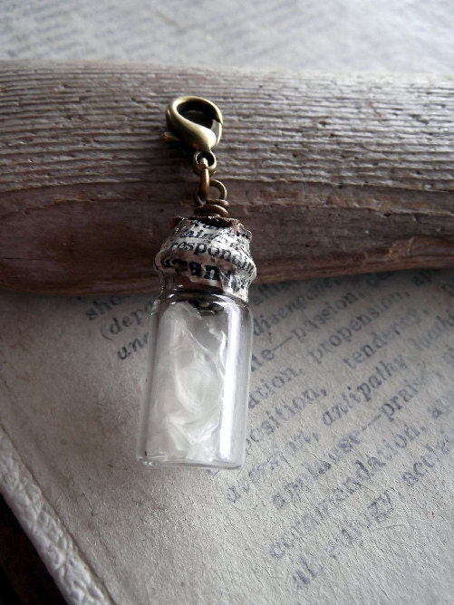 Specimen Vial Charm,Snake Skin Pendant, Glass Vial, Snakeskin, Snake Skin Shed