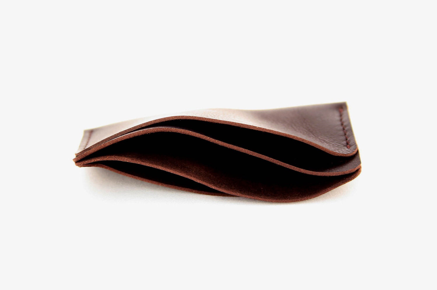 Slim Wallet / Card Case (Essential) - Coffee Brown Leather