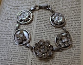 Antique Rhinestone Cluster Bracelet