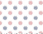 Out to Sea by Sarah Jane -Ship Wheels-Raspberry 1 yard