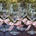 6 Personalized  Bride and Bridesmaid Wine Glasses