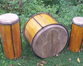 Nyabinghi Drum Set 3 Drums with Natural Finish / Trinity Set