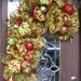 Deco Mesh Lime and Red CANDY CANE WREATH