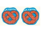Two Vintage Trend Matte Scratch and Sniff Pretzel Stickers 80's
