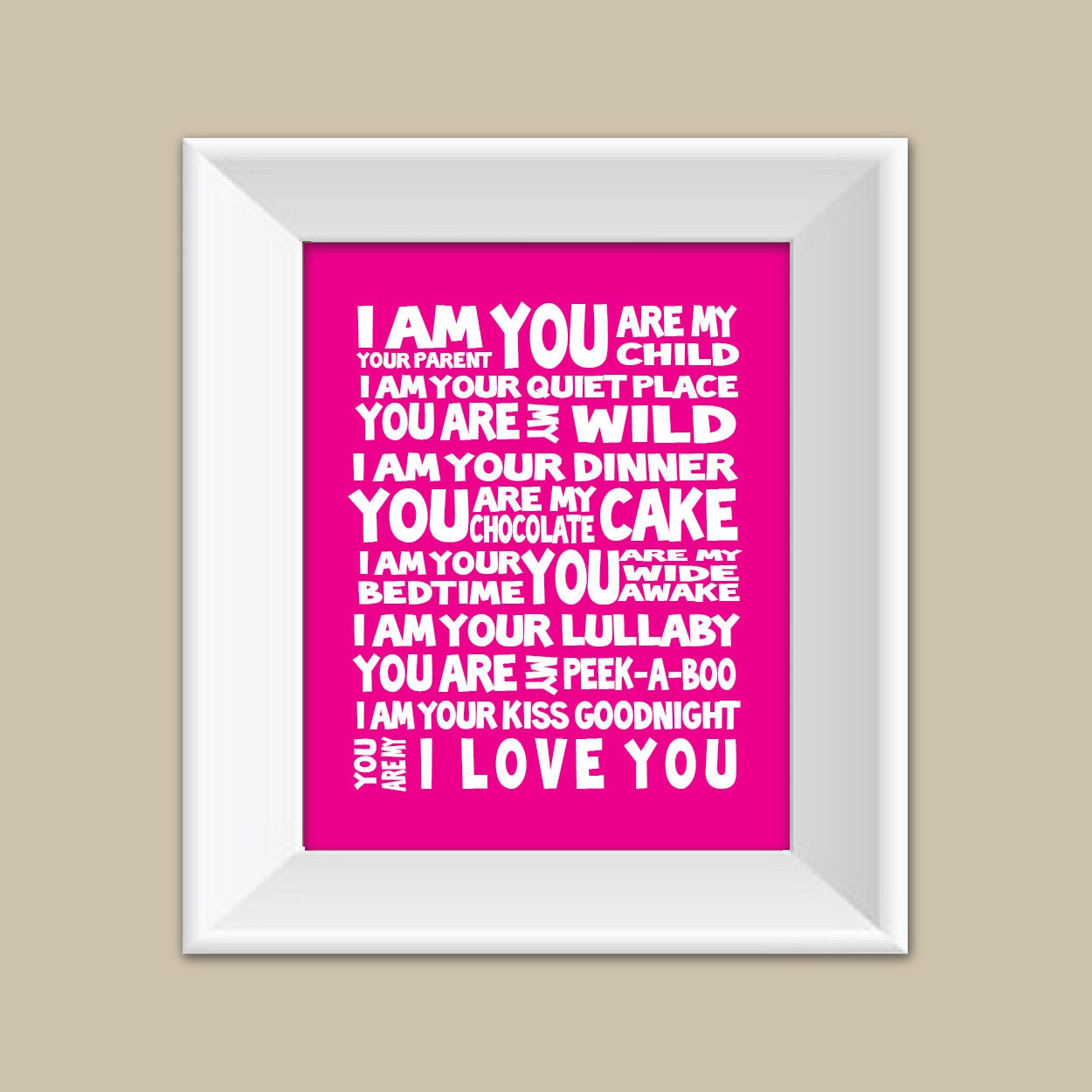 Items similar to I Am Your Parent You Are My Child 8x10 Print ...